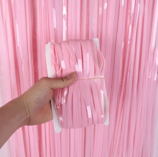 Foil Curtain Pastel Pink