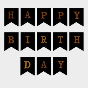 Medium Birthday Banner - Black