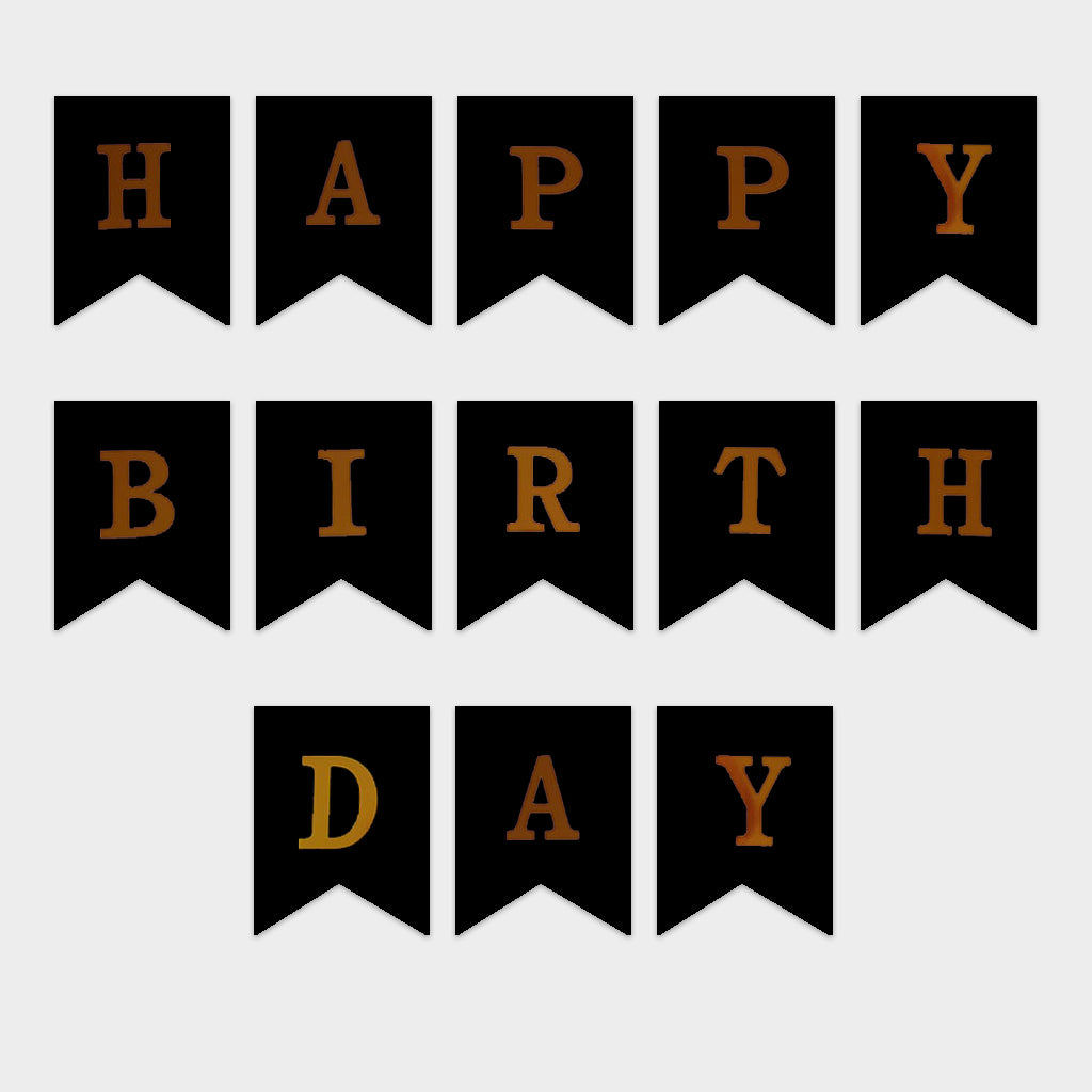 Medium Birthday Banner - Black