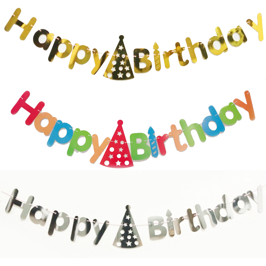 Birthday Letter Banner - Party Hat Foil