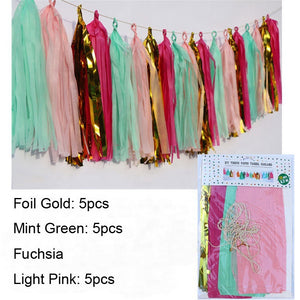 Tassel Garland - Mint and Pink Hues