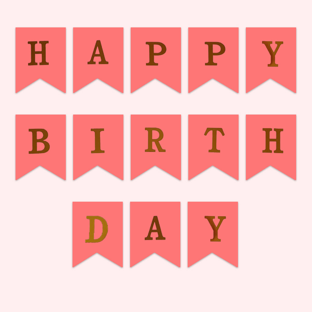 Medium Birthday Banner - Pink