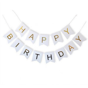 Large Birthday Banner - White