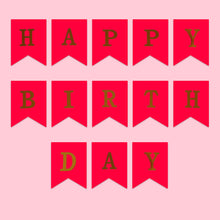 Load image into Gallery viewer, Medium Birthday Banner - Coral Red
